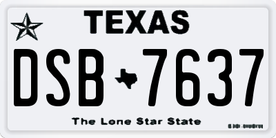 TX license plate DSB7637