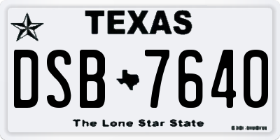 TX license plate DSB7640