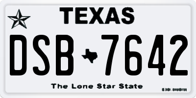 TX license plate DSB7642