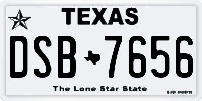 TX license plate DSB7656