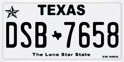 TX license plate DSB7658