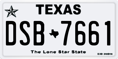 TX license plate DSB7661