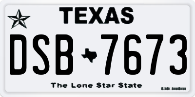 TX license plate DSB7673