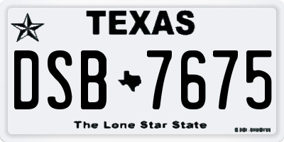 TX license plate DSB7675