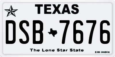 TX license plate DSB7676
