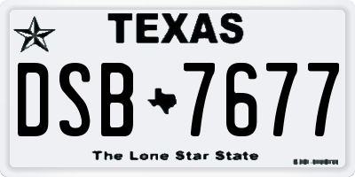 TX license plate DSB7677