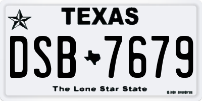 TX license plate DSB7679