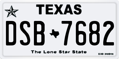TX license plate DSB7682