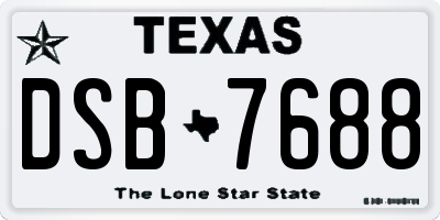 TX license plate DSB7688