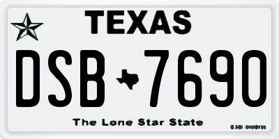 TX license plate DSB7690