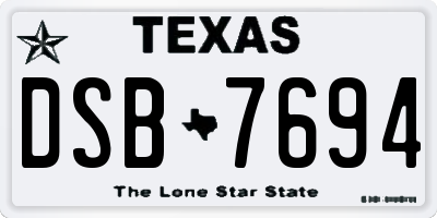 TX license plate DSB7694