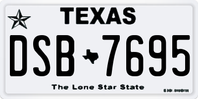TX license plate DSB7695