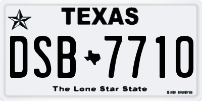 TX license plate DSB7710