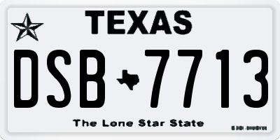 TX license plate DSB7713