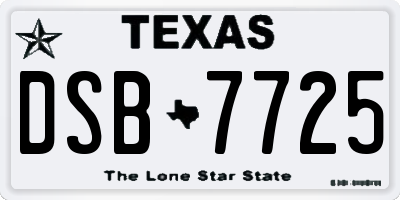 TX license plate DSB7725
