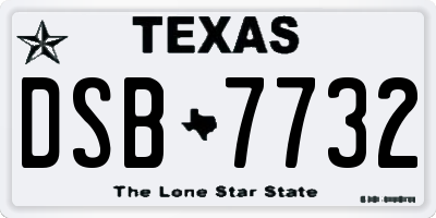 TX license plate DSB7732