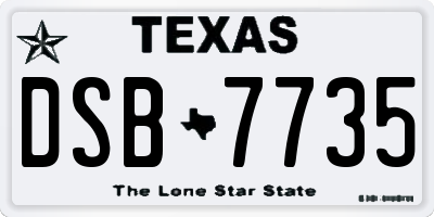 TX license plate DSB7735