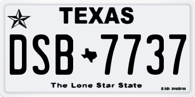 TX license plate DSB7737