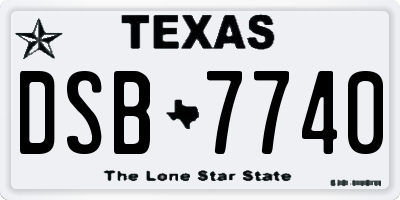 TX license plate DSB7740