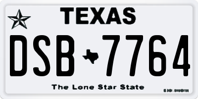 TX license plate DSB7764