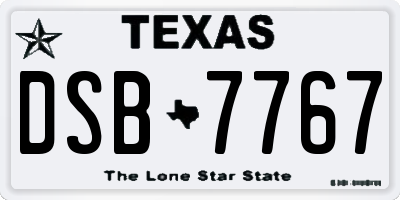 TX license plate DSB7767