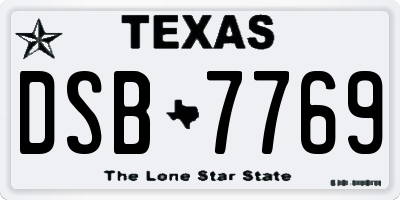 TX license plate DSB7769