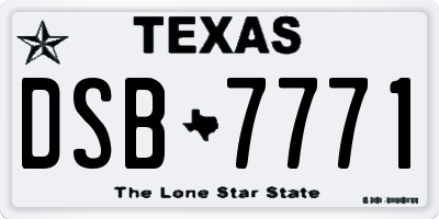 TX license plate DSB7771