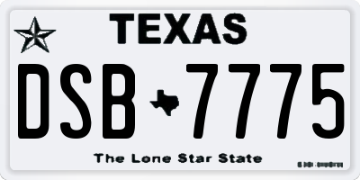 TX license plate DSB7775