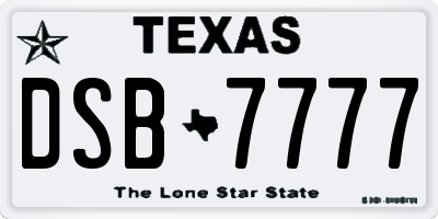 TX license plate DSB7777