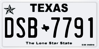 TX license plate DSB7791
