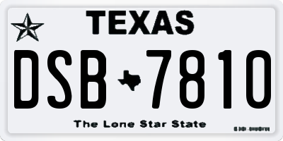 TX license plate DSB7810