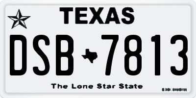 TX license plate DSB7813
