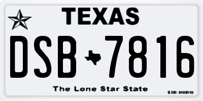 TX license plate DSB7816