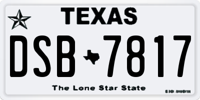 TX license plate DSB7817