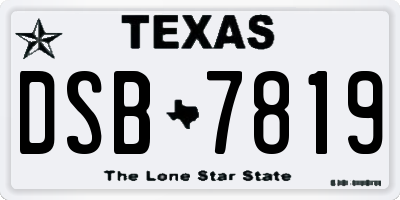 TX license plate DSB7819