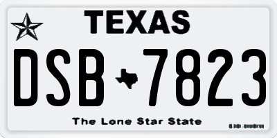 TX license plate DSB7823