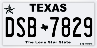 TX license plate DSB7829