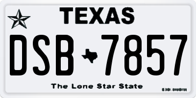 TX license plate DSB7857