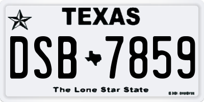 TX license plate DSB7859