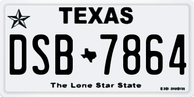 TX license plate DSB7864