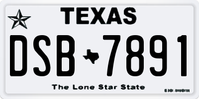 TX license plate DSB7891