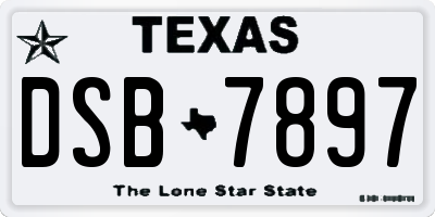 TX license plate DSB7897