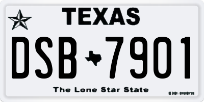 TX license plate DSB7901