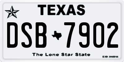 TX license plate DSB7902