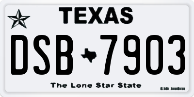 TX license plate DSB7903