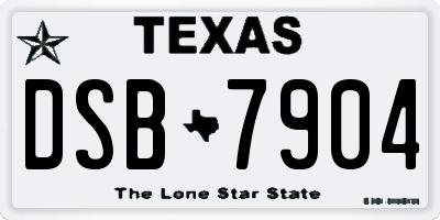 TX license plate DSB7904