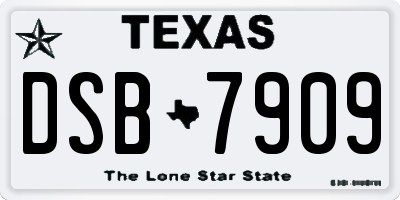 TX license plate DSB7909