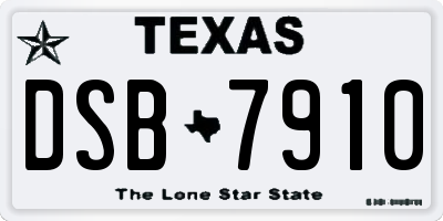 TX license plate DSB7910