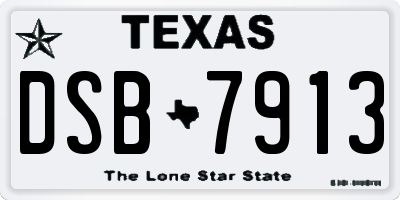 TX license plate DSB7913