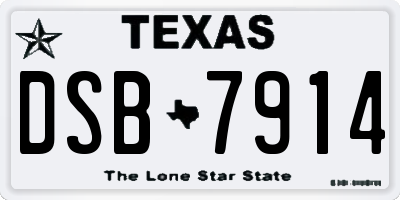 TX license plate DSB7914